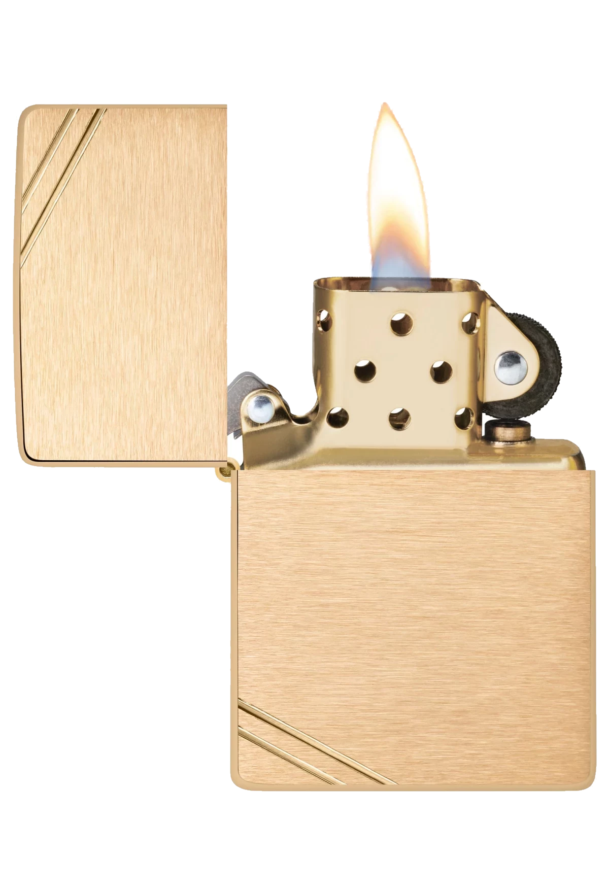 Zippo Vintage Brass Streifen – Bild 3