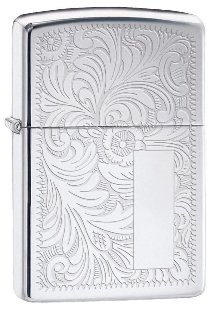 Zippo Venetian Scroll Engraving with Blank Panel