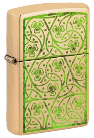 Zippo 254B Clover Leaves Design