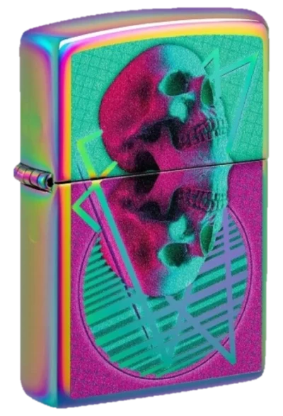 Zippo 151 Skull Mirrored