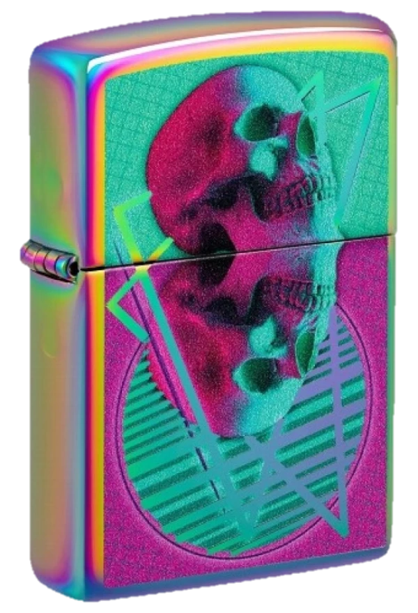Zippo 151 Skull Mirrored