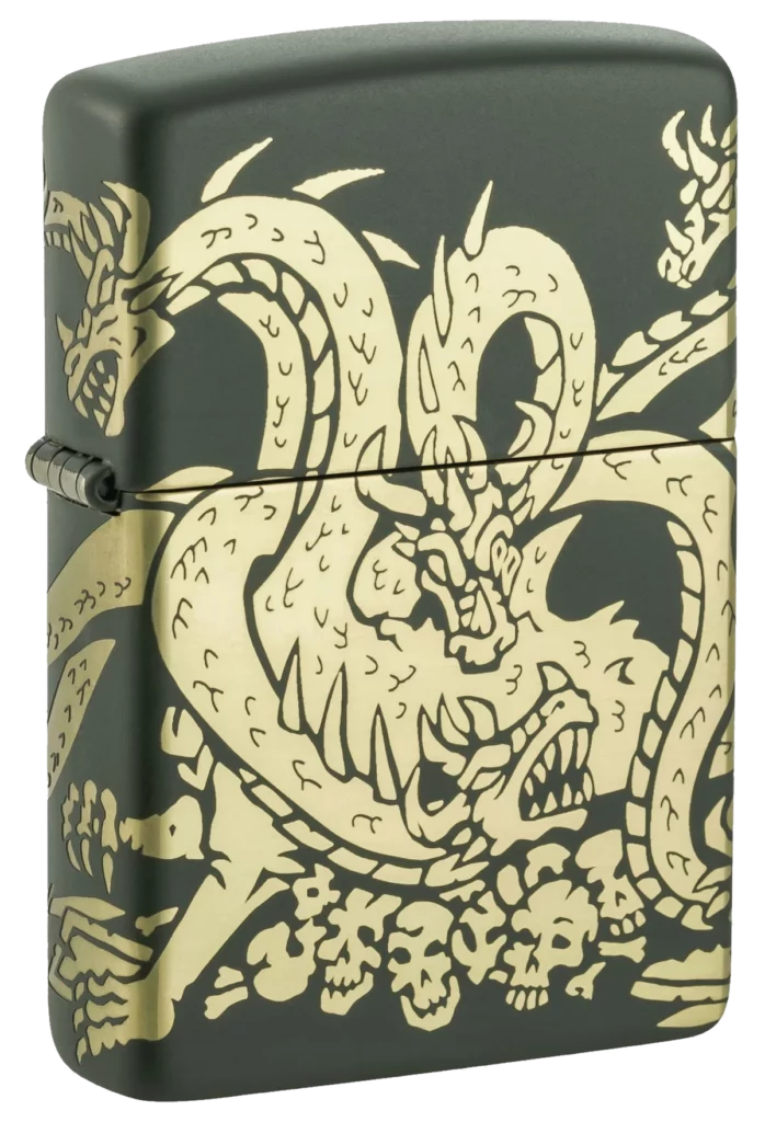 Zippo Coiled Dragon Skulls Design