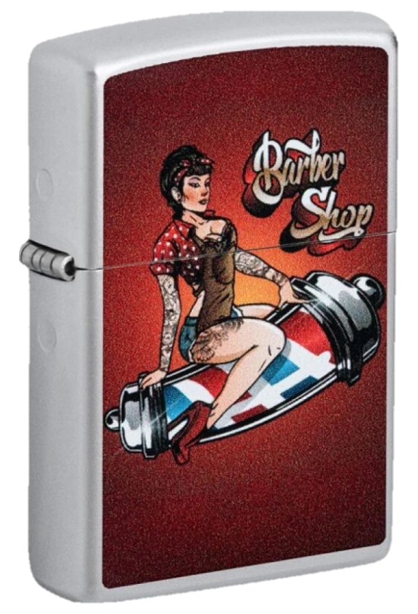 Zippo Barber Shop Pin-Up Design
