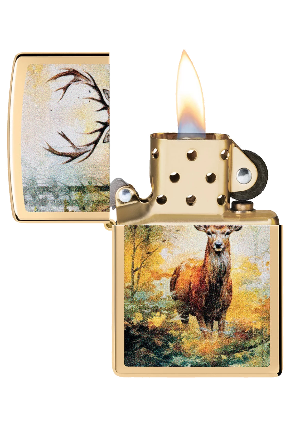 Zippo 254B Watercolor Deer Design – Image 3