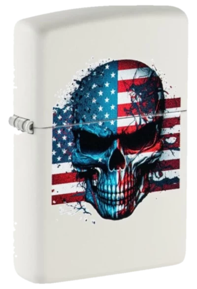 Zippo 214 Skull Flag Design