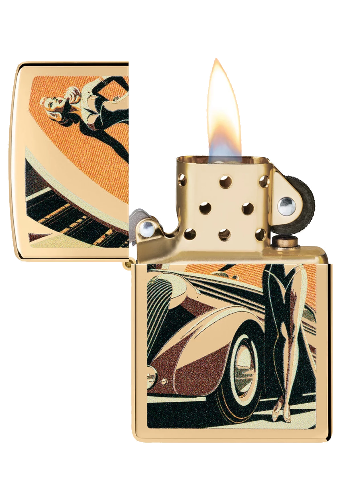 Zippo Vintage Car and Woman Design – Image 3