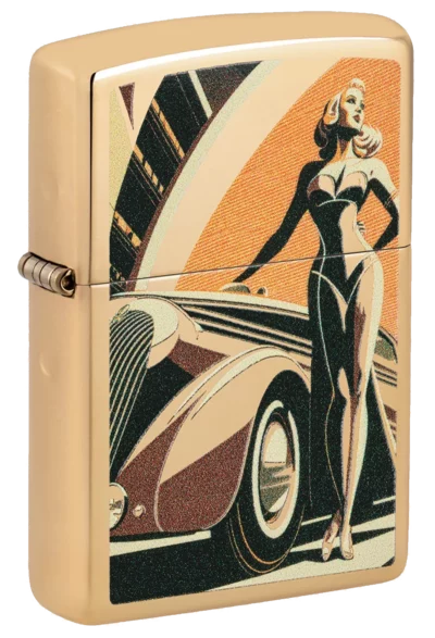 Zippo Vintage Car and Woman Design