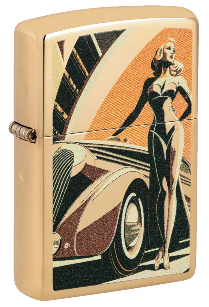 Zippo Vintage Car and Woman Design