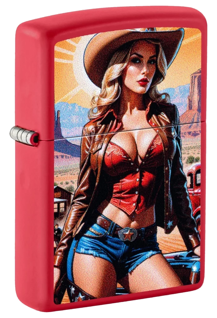 Zippo 233 Pinup Cowgirl Design