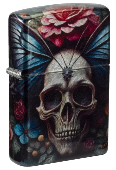 Zippo 48459 Floral Skull Design