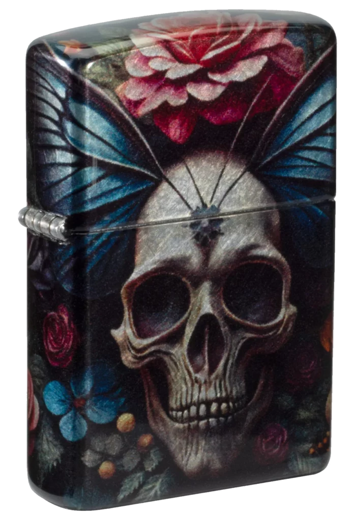Zippo 48459 Floral Skull Design
