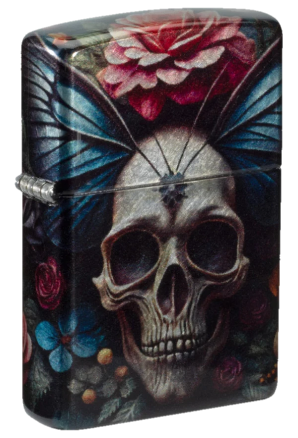 Zippo 48459 Floral Skull Design