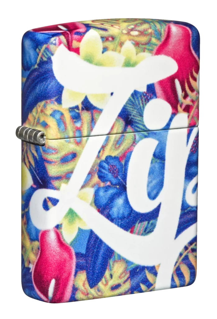 Zippo Tropical Flowers Script Design