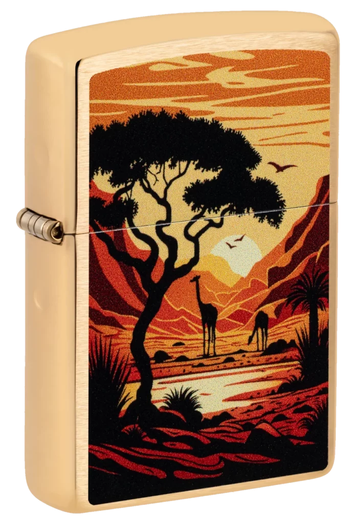 Zippo 204B Giraffes Design