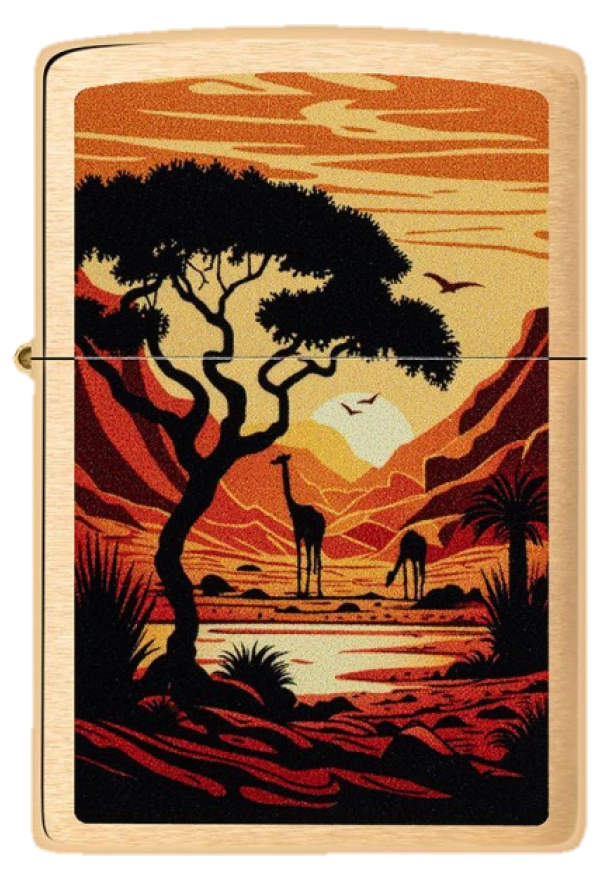 Zippo 204B Giraffes Design