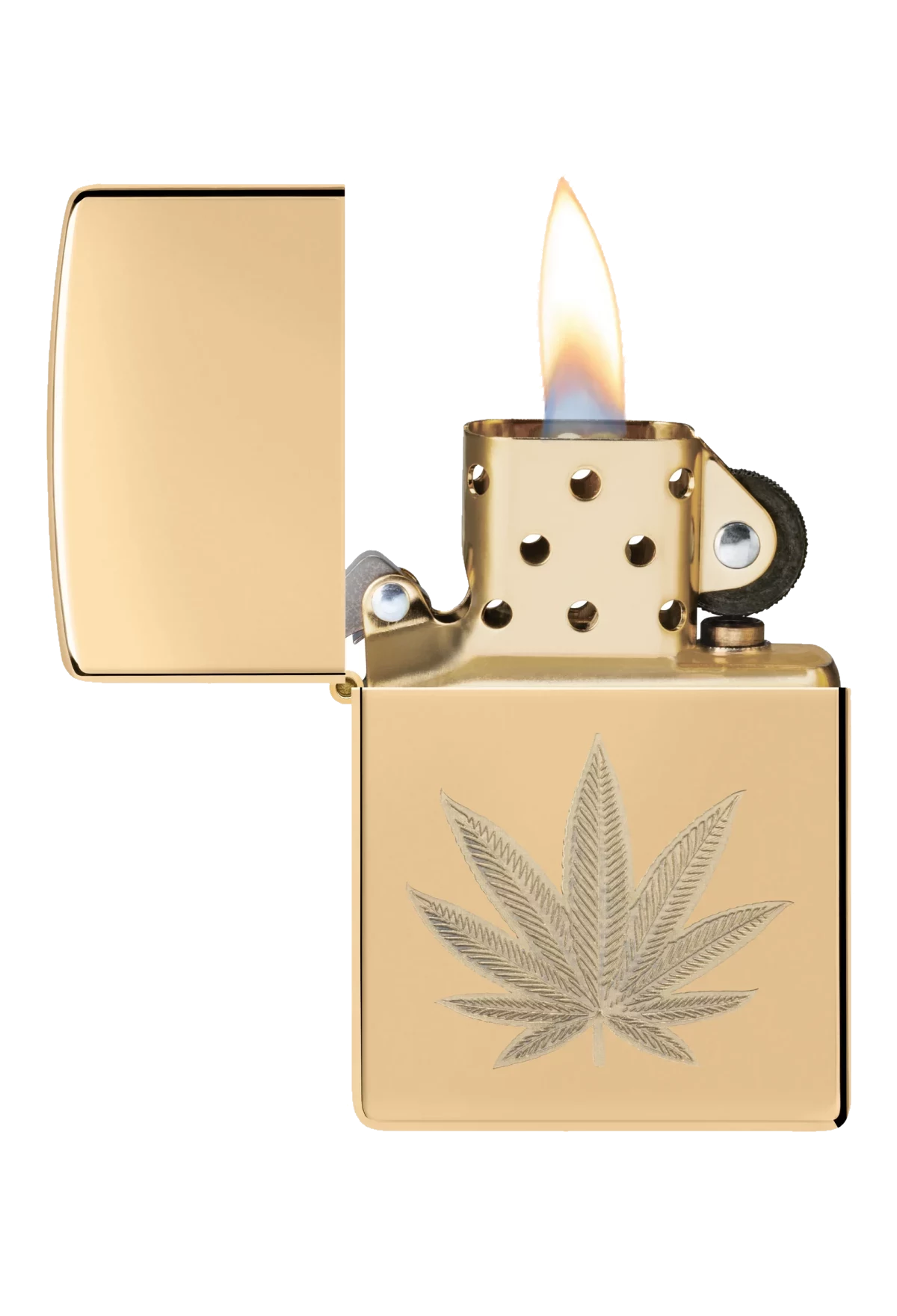 Zippo 254B Cannabis Leaf Design – Image 3