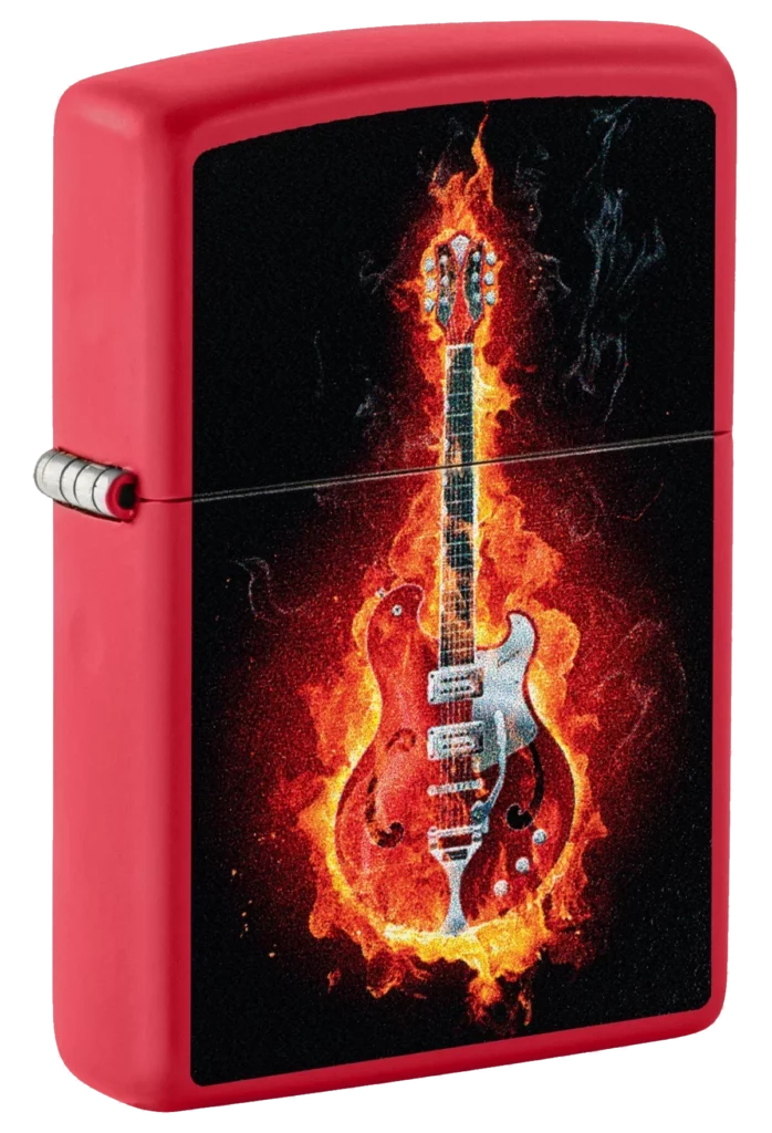Zippo 233 Burning Guitar Design