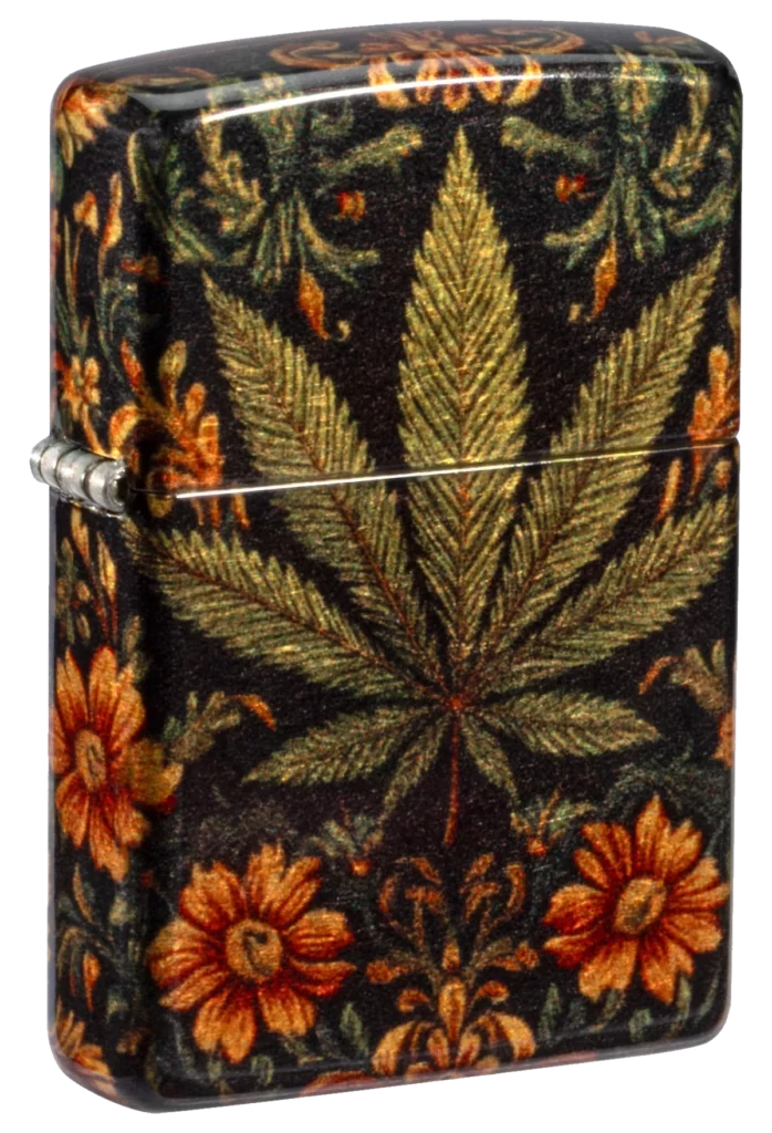 Zippo Leaf and Flowers Design